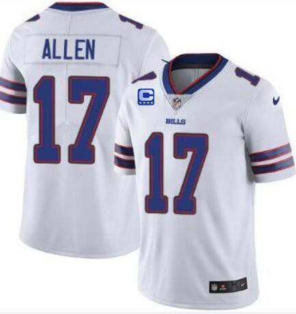 Men's Buffalo Bills #17 Josh Allen 2022 White With 4-star C Patch Vapor Untouchable Limited Stitched Jersey